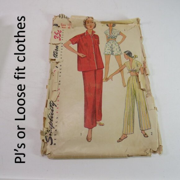 simplicity 4312 sewing pattern pajamas or Loose fit clothes(pants, shorts, top) - Picture 2 of 9